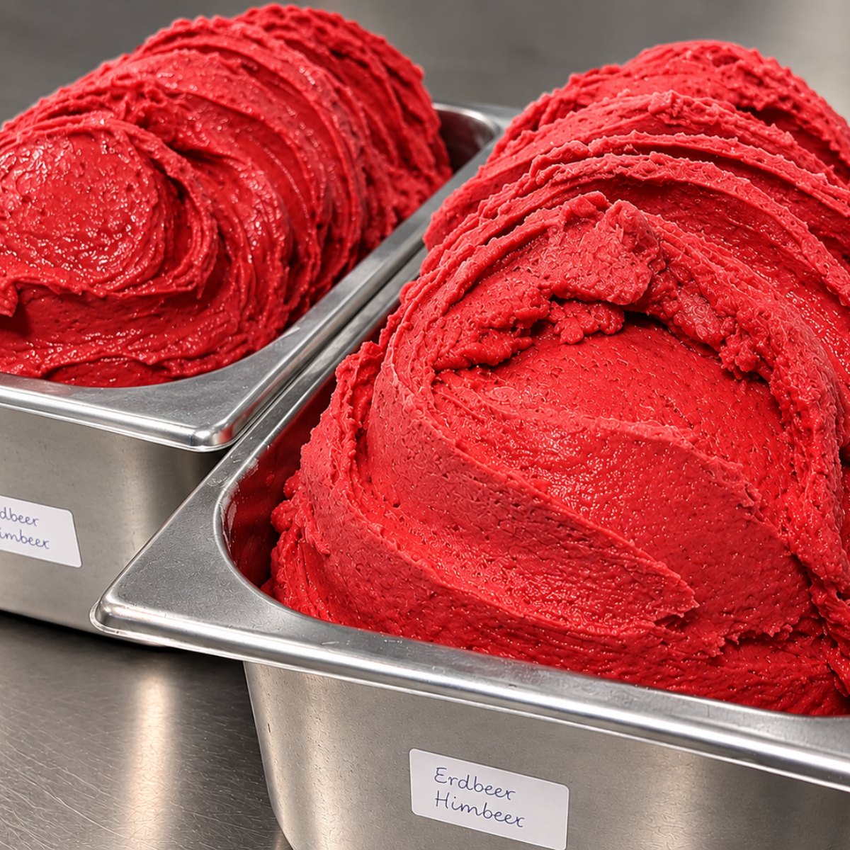 Frisch abgefüllte Wanne Erdbeer-Himbeer-Sorbet